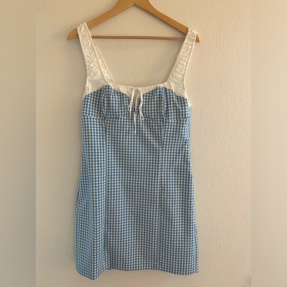 Zara - Blue gingham mini dress - Picture 1 of 2